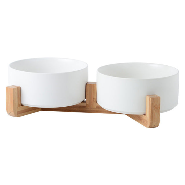 Ceramic Bamboo feeding station 2-piece