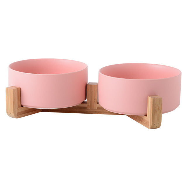 Ceramic Bamboo feeding station 2-piece